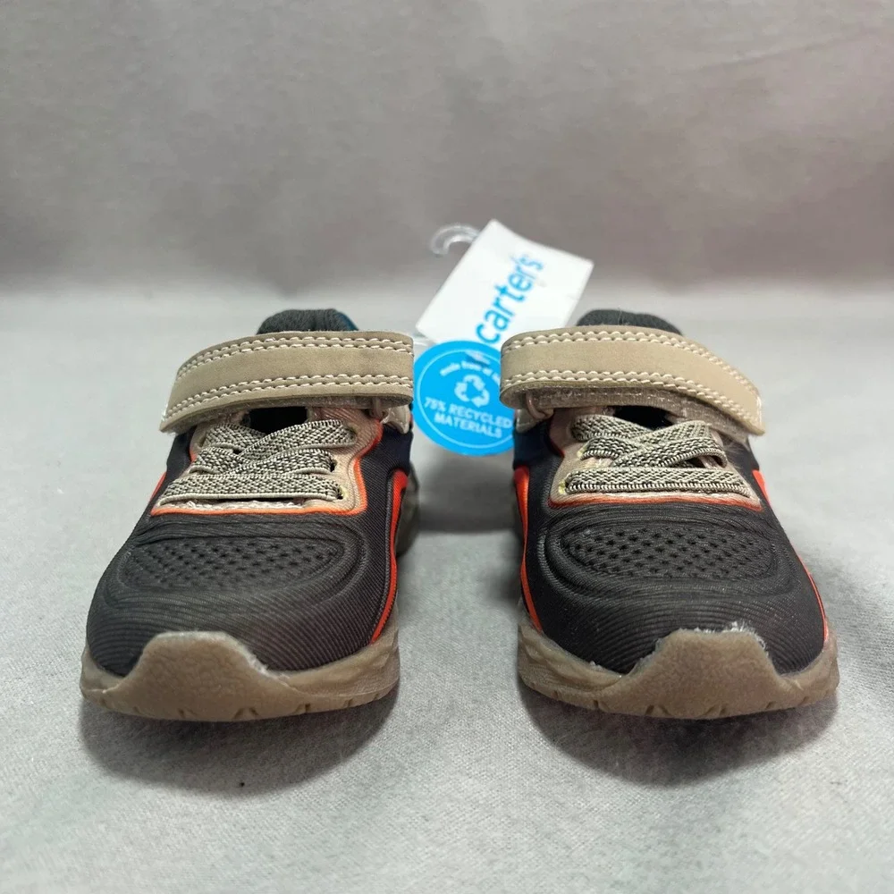 Carter's Mercury Toddler Sneakers Gray Orange Recycled Materials Athletic Size 4